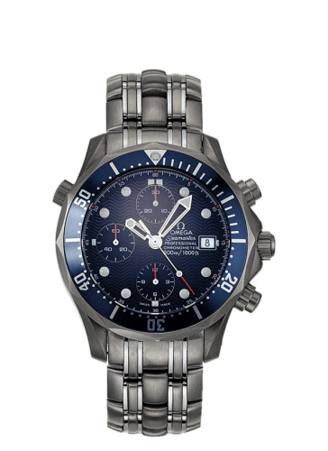 Omega 2298.80.00 : Seamaster Diver 300M Automatic 41.5 Chronograph Titanium / Blue / Bracelet