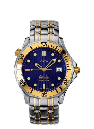 Omega 2332.80.00 : Seamaster Diver 300M Automatic 41 Stainless Steel / Yellow Gold / Blue / Bracelet
