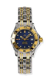 Omega 2382.80.00 : Seamaster Diver 300M Quartz 28 Stainless Steel / Yellow Gold / Blue / Bracelet