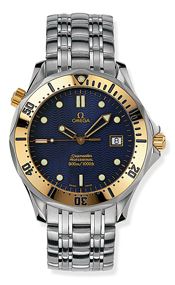 Omega 2442.80.00 : Seamaster Diver 300M Quartz 41 Stainless Steel / Yellow Gold / Blue / Bracelet