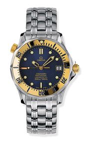 Omega 2452.80.00 : Seamaster Diver 300M Automatic 36.25 Stainless Steel / Yellow Gold / Blue / Bracelet