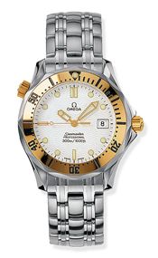 Omega 2462.20.00 : Seamaster Diver 300M Quartz 36.25 Stainless Steel / Yellow Gold / White / Bracelet