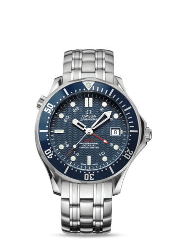 Omega 2539.80.00 : Seamaster Diver 300M Co-Axial 41 GMT Stainless Steel / Blue / Bracelet / SBS