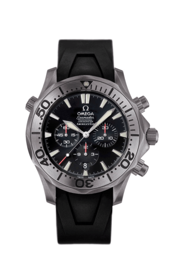 Omega 2993.50.91 : Seamaster Diver 300M Automatic 41.5 Chronograph Titanium / Black / Bracelet / America’s Cup 