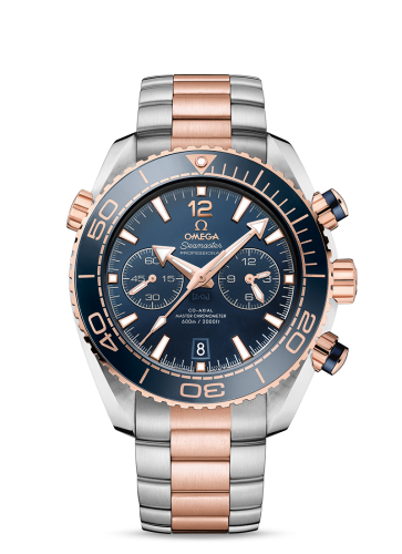 Omega 215.20.46.51.03.001 : Seamaster Planet Ocean 600M Co-Axial 45.5 Master Chronometer Chronograph  Stainless Steel / Sedna Gold / Blue / Bracelet