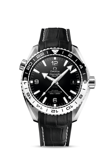 Omega 215.33.44.22.01.001 : Seamaster Planet Ocean 600M Co-Axial 43.5 Master Chronometer GMT Stainless Steel / Black White / Alligator