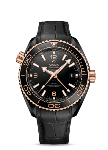 Omega 215.63.46.22.01.001 : Seamaster Planet Ocean 600M Co-Axial 45.5 Master Chronometer GMT Deep Black Sedna