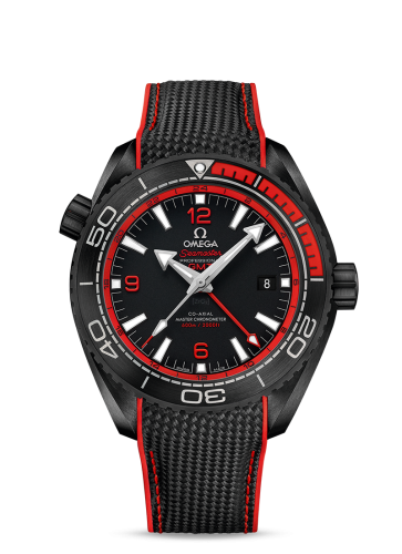 Omega 215.92.46.22.01.003 : Seamaster Planet Ocean 600M Co-Axial 45.5 Master Chronometer GMT Deep Black Red