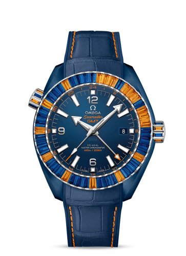 Omega 215.98.46.22.03.001 : Seamaster Planet Ocean 600M Co-Axial 45.5 Master Chronometer GMT Deep Blue Sapphire