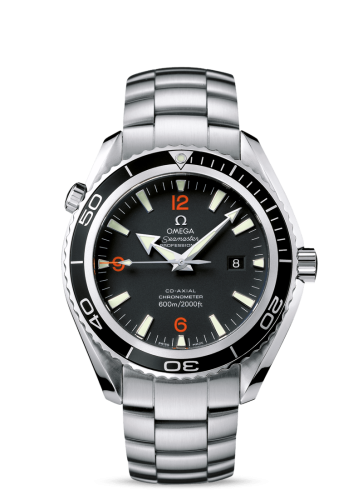 Omega 2200.51.00 : Seamaster Planet Ocean 600M Co-Axial 45.5 Stainless Steel / Orange Numerals / Bracelet