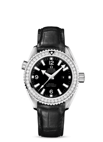 Omega 232.18.38.20.01.001 : Seamaster Planet Ocean 600M Co-Axial 37.5 Stainless Steel / Diamond / Black / Alligator