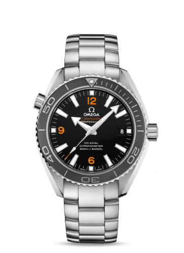 Omega 232.30.42.21.01.005 : Seamaster Planet Ocean 600M Co-Axial 42 Stainless Steel / Orange Numerals / Bracelet / Panama