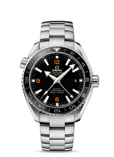 Omega 232.30.44.22.01.002 : Seamaster Planet Ocean 600M Co-Axial 43.5 GMT Stainless Steel / Orange Numerals / Bracelet