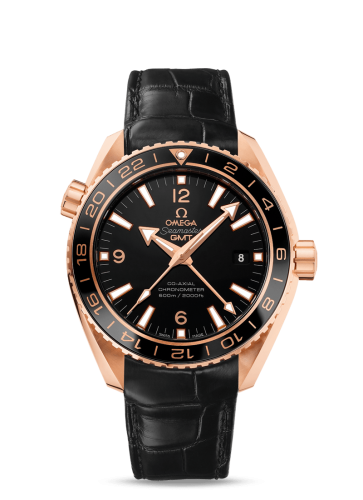 Omega 232.63.44.22.01.001 : Seamaster Planet Ocean 600M Co-Axial 43.5 GMT Red Gold / Ceragold / Alligator