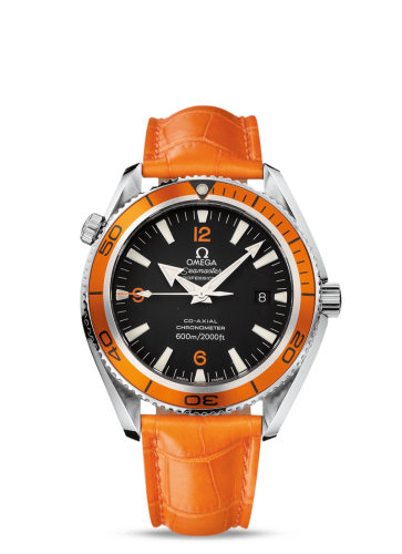 Omega 2909.50.38 : Seamaster Planet Ocean 600M Co-Axial 42 Stainless Steel / Orange / Alligator