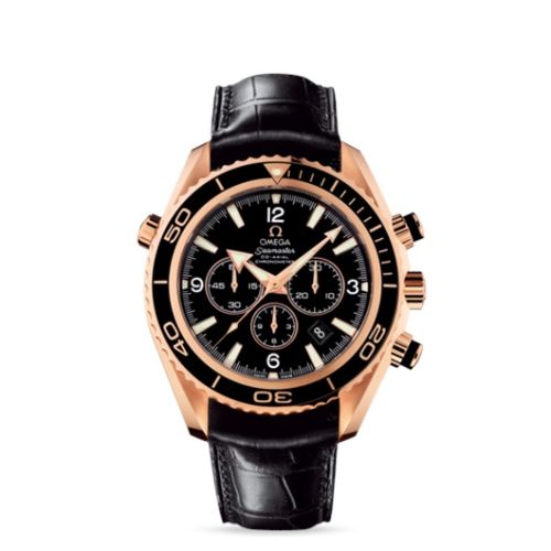 Omega 222.63.46.50.01.001 : Seamaster Planet Ocean 600M Co-Axial 45.5 Chronograph Red Gold / Black / Alligator