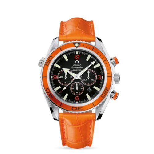 Omega 2918.50.38 : Seamaster Planet Ocean 600M Co-Axial 45.5 Chronograph Stainless Steel / Orange / Alligator