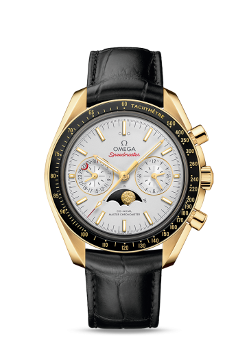 Omega 304.63.44.52.02.001 : Speedmaster Moonphase Chronograph Master Chronometer Yellow Gold / Silver