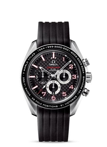 Omega 321.32.44.50.01.001 : Speedmaster Co-Axial 44.25 Stainless Steel / Carbon / Rubber / Schumacher the Legend