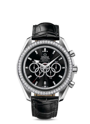 Omega 321.58.44.52.51.001 : Speedmaster Co-Axial White Gold / Black / Diamond / Olympic Collection