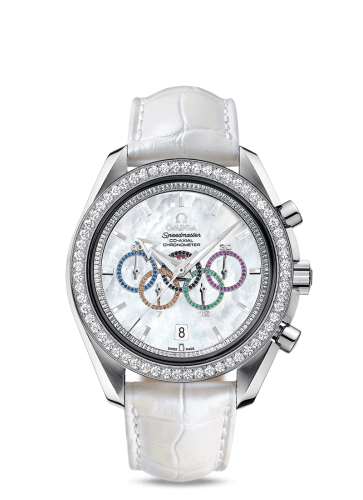 Omega 321.58.44.52.55.001 : Speedmaster Co-Axial White Gold / MOP / Diamond / Olympic Collection