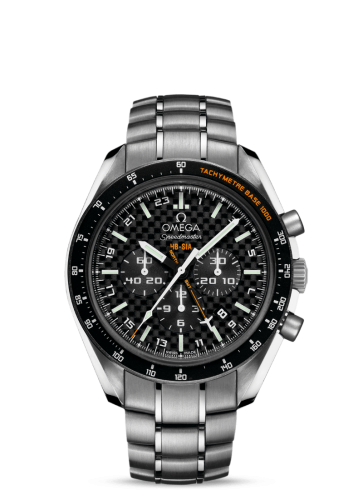 Omega 321.90.44.52.01.001 : Speedmaster HB-SIA Co-Axial GMT Titanium / Black Carbon / Bracelet