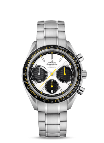 Omega 326.30.40.50.04.001 : Speedmaster Racing Co-Axial Chronograph Stainless Steel / Silver-Yellow / Bracelet