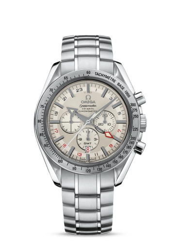 Omega 3581.30.00 : Speedmaster Broad Arrow Co-Axial GMT Stainless Steel / White / Bracelet