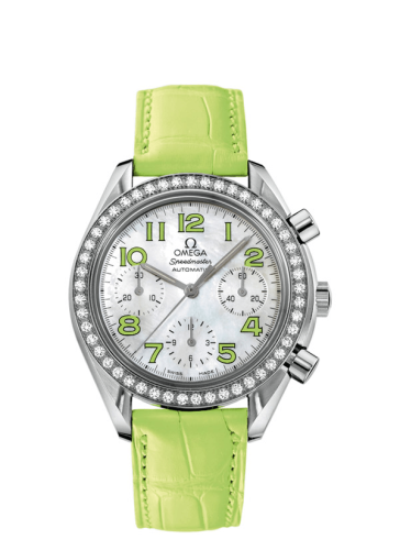 Omega 3835.72.35 : Speedmaster Reduced Ladies Stainless Steel / Diamond / MOP/ Green