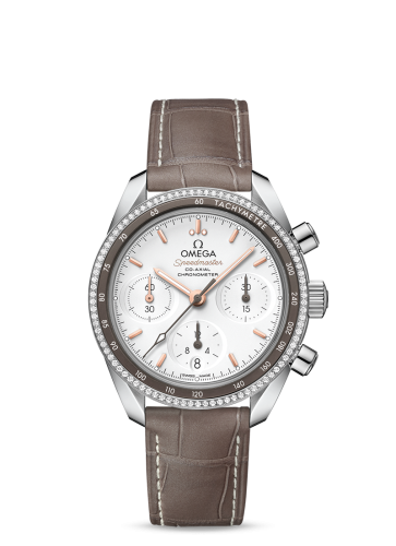 Omega 324.38.38.50.02.001 : Speedmaster Co-Axial 38 Stainless Steel / Diamond / Silver / Strap