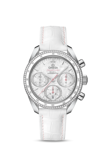 Omega 324.38.38.50.55.001 : Speedmaster Co-Axial 38 Stainless Steel / Diamond / MOP / Strap
