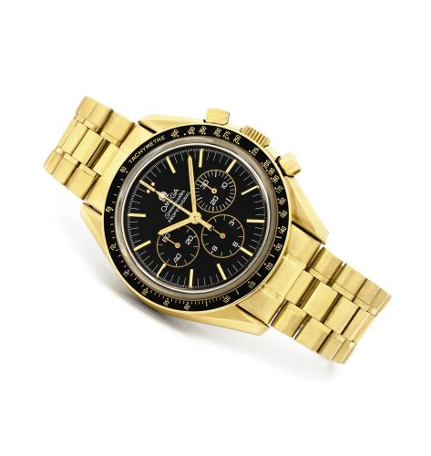 Omega 3194.50.00 : Speedmaster Professional Moonwatch Yellow Gold / Black / Bracelet / Jubilee Chronometer