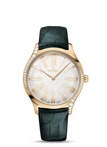 Omega 428.58.39.60.02.001 : De Ville Trésor 39 Moonshine Gold / Silver Silk / Alligator