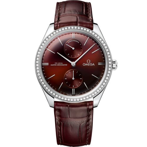 Omega 435.18.40.22.11.001 : De Ville Trésor Master Chronometer Power Reserve Stainless Steel / Diamond / Burgundy