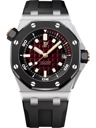 Audemars Piguet 15720CN.OO.A002CA.02 : Royal Oak Offshore Diver White Gold / Smoked Red