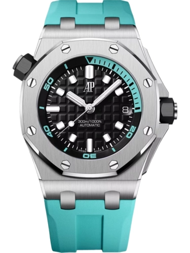 Audemars Piguet 15720ST.OO.A355CA.01 : Royal Oak Offshore Diver Stainless Steel / Black - Turquoise