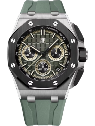 Audemars Piguet 26420IO.OO.A402CA.01 : Royal Oak Offshore 43 Titanium - Ceramic / Smoked Green