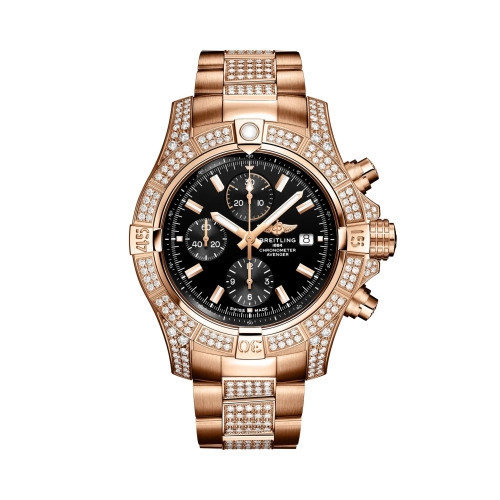 Breitling R13317721B1T1 : Avenger Chronograph 45 Red Gold - Diamond / Black / Bracelet
