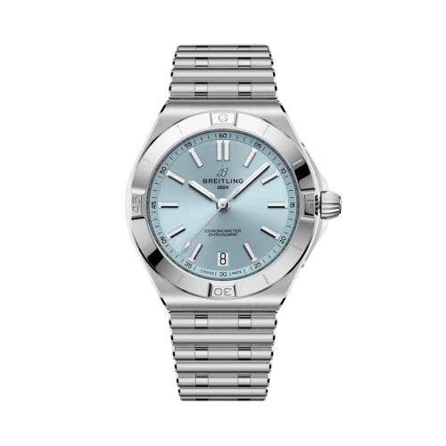 Breitling PB3114101C1A1 : Chronomat B31 40 Stainless Steel - Platinum / Ice Blue / Rouleaux