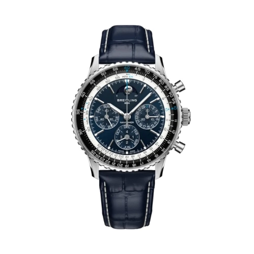 Breitling LB19211A1C1P1 : Navitimer B19 Chronograph 43 Perpetual Calendar Platinum / Blue