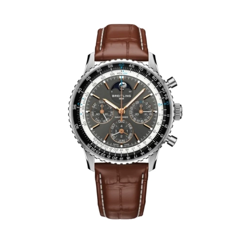 Breitling PB1921251B1P1 : Navitimer B19 Chronograph 43 Perpetual Calendar Stainless Steel - Platinum /  Grey