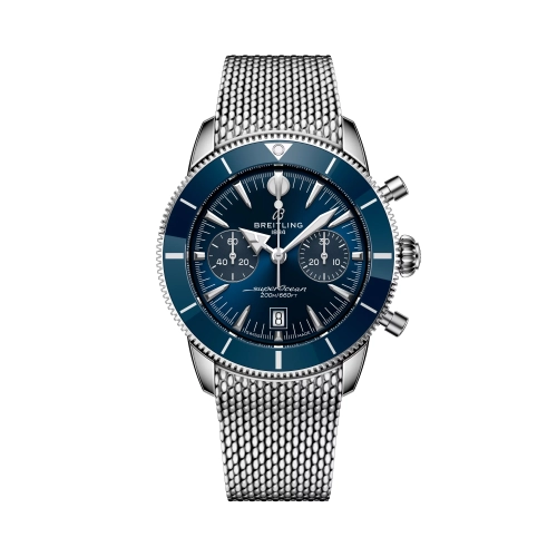 Breitling AB0156161C1A1 : Superocean Heritage B01 Chronograph 42 Stainless Steel / Blue / Milanese