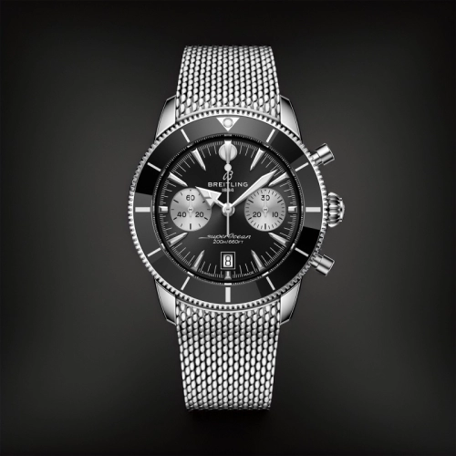 Breitling AB0156241B1A1 : Superocean Heritage B01 Chronograph 42 Stainless Steel / Black / Bracelet