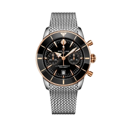 Breitling UB0156H11B1A1 : Superocean Heritage B01 Chronograph 42 Stainless Steel - Red Gold / Black / Bracelet