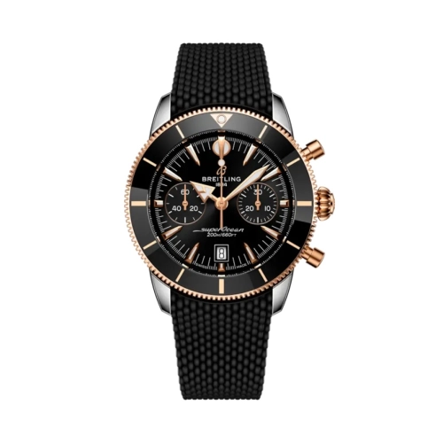 Breitling UB0156H11B1S1 : Superocean Heritage B01 Chronograph 42 Stainless Steel - Red Gold / Black / Rubber