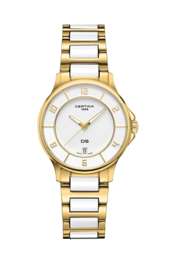 Certina C039.251.33.017.00 : DS-6 Lady Yellow Gold - Ceramic / White / Bracelet