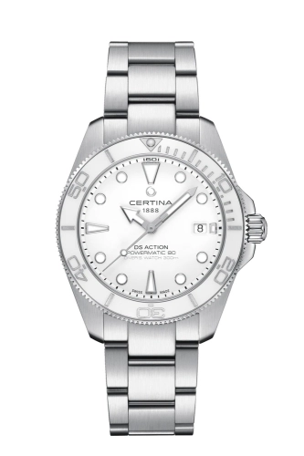 Certina C048.407.11.011.00 : DS Action Diver 40.5 Powermatic Stainless Steel / White / Bracelet