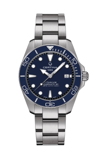Certina C048.407.44.041.00 : DS Action Diver 40.5 Powermatic Titanium / Blue / Bracelet