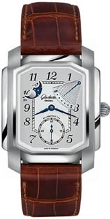 Glashütte Original 42-03-01-01-04 : Karree Manual Winding Power Reserve Moon Phase Stainless Steel / Silver