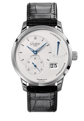 Glashütte Original 1-65-01-22-12-61 : PanoReserve Stainless Steel / Silver / Alligator - Folding